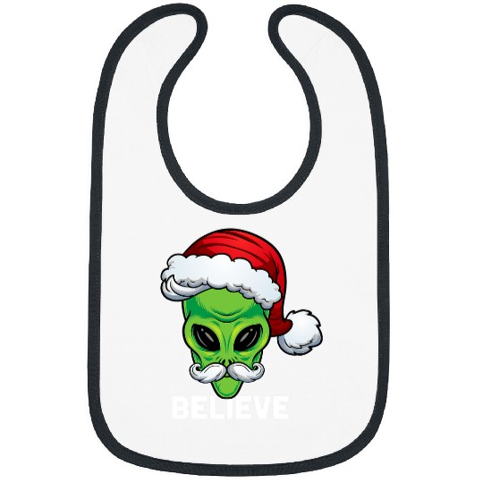 Aliens UFO Funny Christmas Alien Santa xmass Believe Alien Christmas 21 Bibs