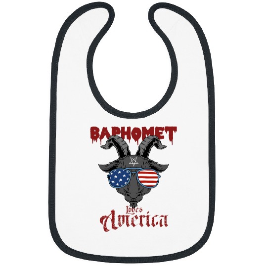 Goats Pet Baphomest loves America Gothic Satanic Goats Goth Bibs