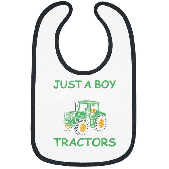 Tractor Fun driving Kids Farm Lifestyle Just A Boy Who Loves Tractors Funny Bibs