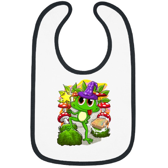 Frog Pet Cottagecore Wizard Frog Summoning Pizza Lover Mushroom Magic 6 Bibs
