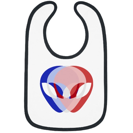 Aliens UFO Trippy alien head for Techno Rave EDM Music Festival Bibs