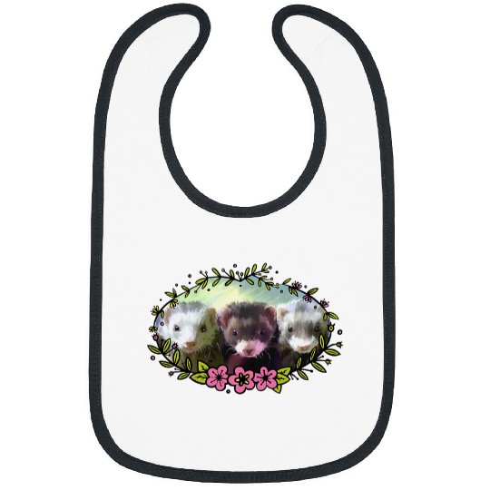 Ferret Pet Mom Portrait I Love Ferrets Bibs