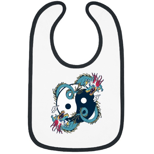 Dragon Pet Ying Yang 2Tai Chi Dragon Design for Meditation 2Tai Chi Bibs