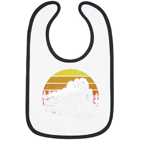 Train Locomotive Steam Engine Railroad Vintage Bibs