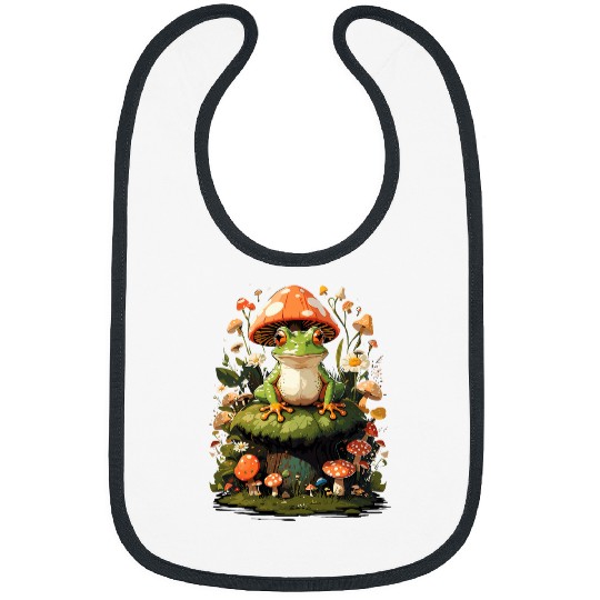 Frog Pet Aesthetic Cottagecore Fairycore Floral Fungi Mushroom Bibs