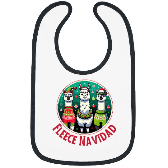 Llama Pet Cute Fleece Feliz Navidad Llama Christmas Bibs
