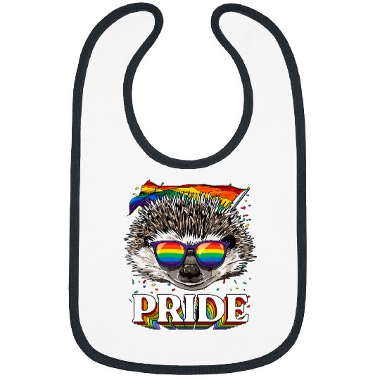 Hedgehog Pet Pride Hedgehogs LGBTQ Rainbow Flag Pride Month Hedgehogs Lover Bibs