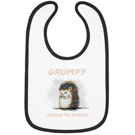 Hedgehog Pet Not Only Wearing Grumpy Pants Today Funny Hedgehog Bibs