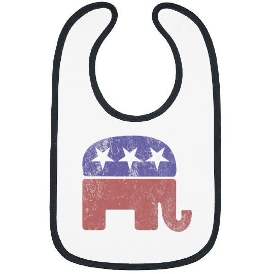 Elephant Mammal Republican Elephant Distressed Faded Grunge Conservative Bibs
