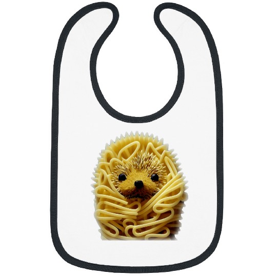 Hedgehog Pet Of Pasta Funny Animal Lover Uncanny Art Bibs