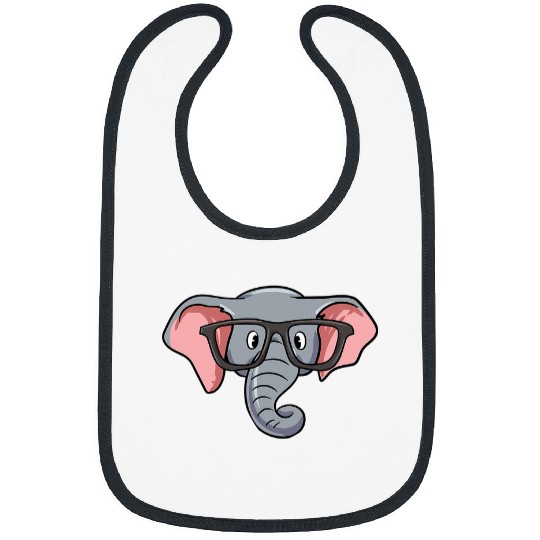 Elephant Mammal Hipster Elephant Animal Cute Elephant With Reading Glass Bibs