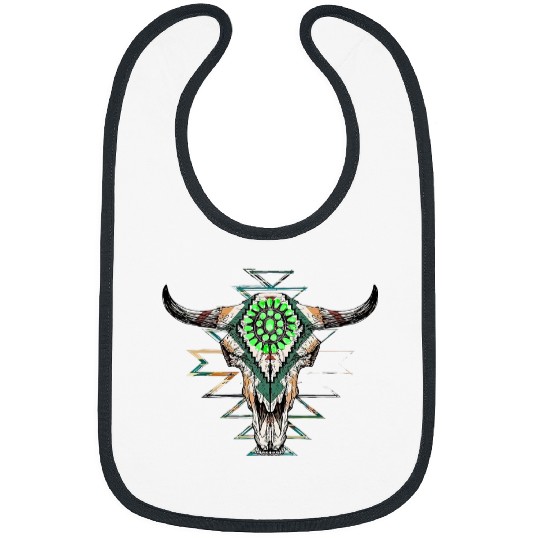 Cow Pet Skull Western Aztec Bull Skull Boho Cow Skull Tees Bibs