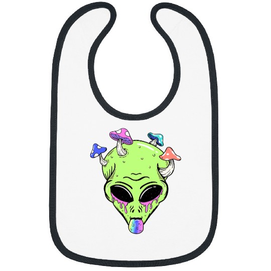 Aliens UFO psychedelics Alien 2Trippy Space Alien Head UFO Bibs