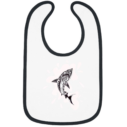 Shark Pet Patterned exotic shark artwork black and white Mehndi Bibs