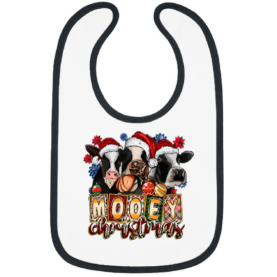Cow Pet Christmas Funny Cow Christmas Santa Cow Lovers Bibs