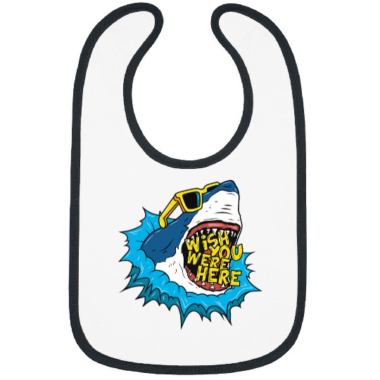 Shark Pet Wish You Were Here Shark Funny Bibs