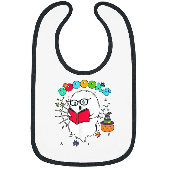 Book Fun cute ghosts book reading teacher school halloween 3 Bibs