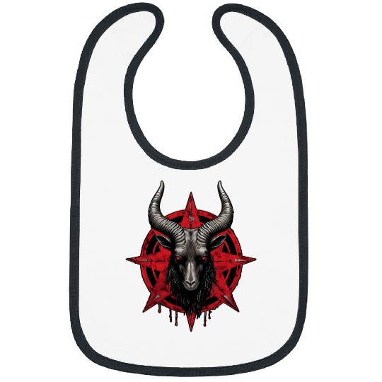 Goats Pet Baphomest Pentagram Satanic Devil Goats Head Occul Bibs