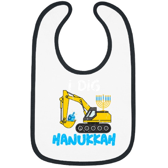 Excavator Fun I Dig Hanukkah Excavator Construction Toddler Kids Hanukkah Bibs