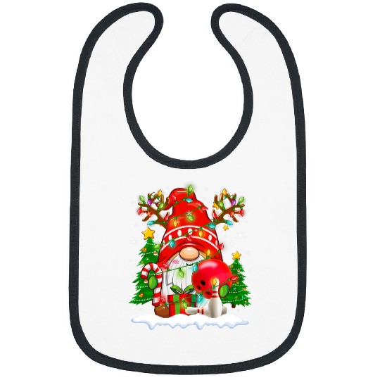 Sport Bowling Reindeer Gnome Bowling Ball Christmas Lights xmass Bibs