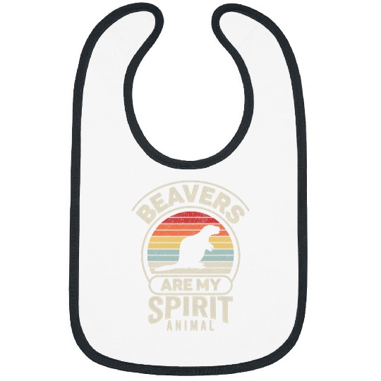 Beaver Pet vintages Retro Beavers Are My Spirit Animal Bibs
