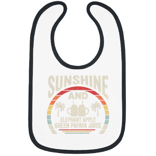 Elephant Mammal Retro Sunshine And Elephant Apple Green Papaya Juice Summer 2 Bibs