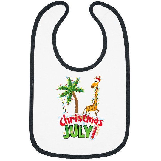 Giraffe Pet Funny Christmas in July  Santa Giraffes Palm Tree xmass Bibs