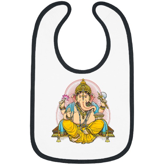 Elephant Mammal Hindu Ganesh Elephant God Illustration Bibs