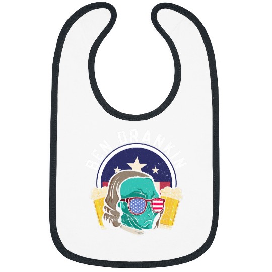 Aliens UFO Ben Drankin 2Alien USA Funny 4th of July Bibs