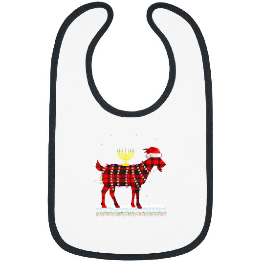 Goats Pet Red Plaid Goats Happy Chrismukkah Funny Hanukkah Christmas 49 Bibs
