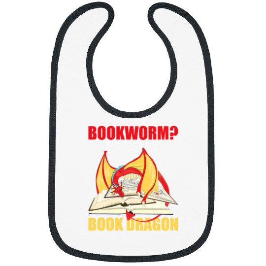 Book Fun Cute Fantasy Animal Reading Bookworm Please Im A Book Dragon Bibs