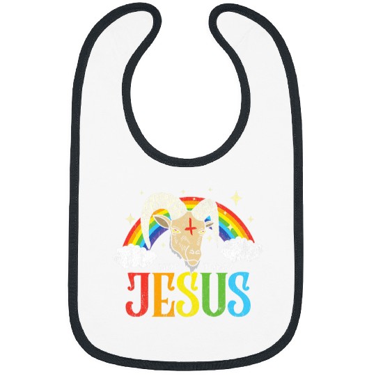 Goats Pet Rainbow Satanism Satan Goats for Devil Worshippers Bibs