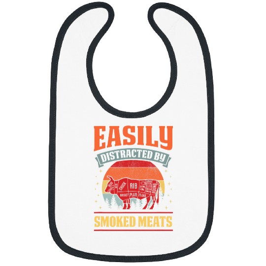 Cow Pet Easily Distracted By Smoked Meats Grill Dad Beef Cow Bibs