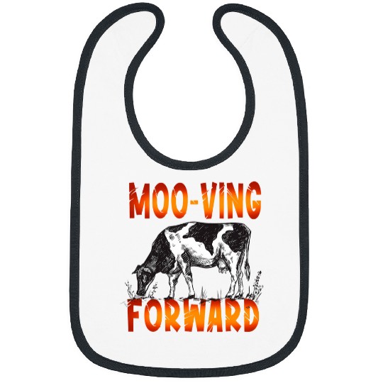 Cow Pet MOOVING FORWARD Farmer print Bibs