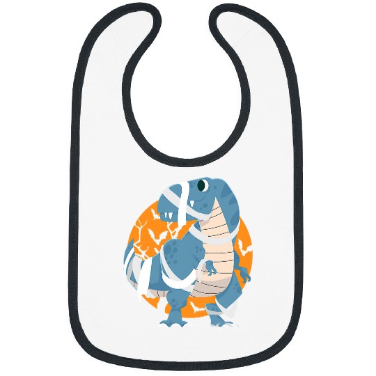 Dinosaur Pet Spooky Dinosaur T rexs Mummy Pumpkin Halloween 2 Bibs