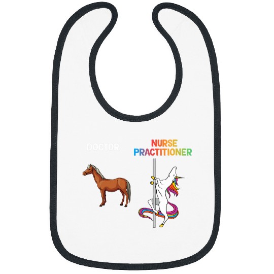 Doctor nurses Practitioner Horse Unicorns Funny Men Women Tee Bibs