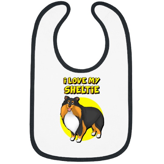 Shetland Sheepdog Pet I Love My Sheltie Black White Tan Bibs