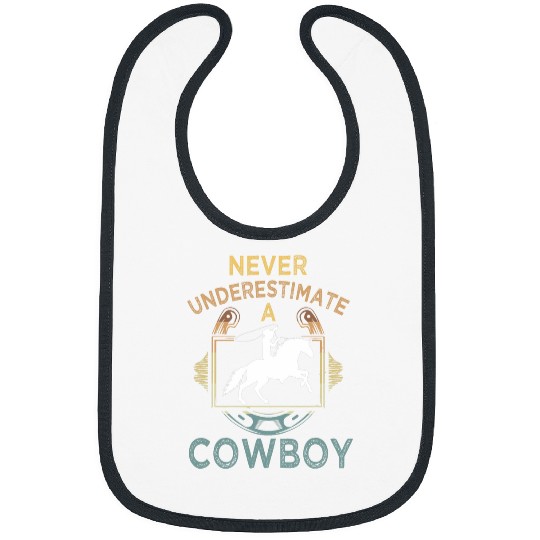 Horse Pet Never underestimate a Cowboy Rodeo Horse Country Western Bibs