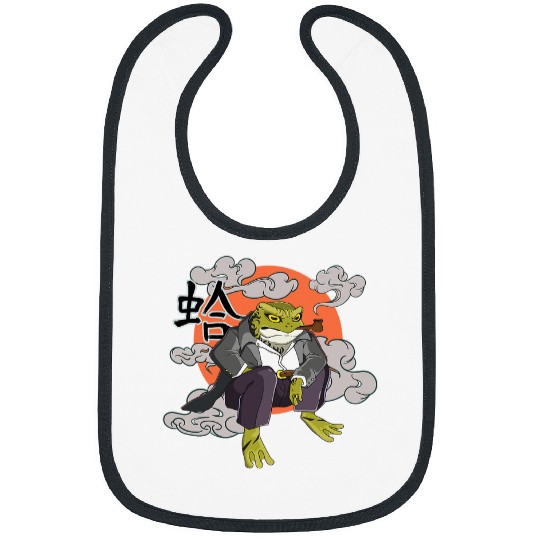 Frog Pet cute Japanese frog in Yakuza gangster costume Bibs