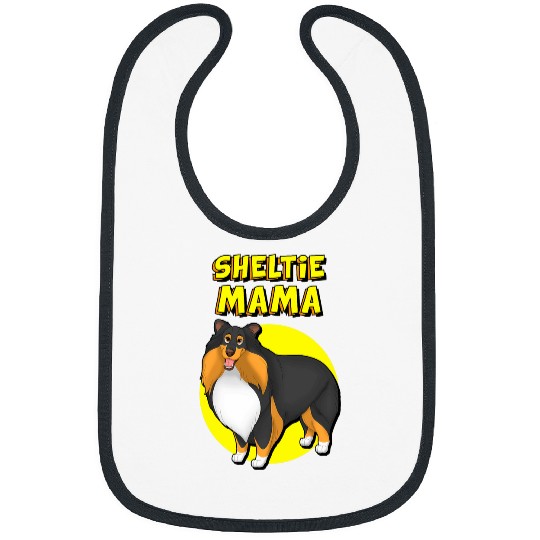 Shetland Sheepdog Pet Sheltie Mama Black White Tan Shetland Sheepdog Dog Mother Bibs