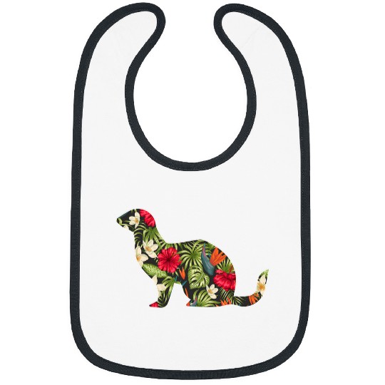 Ferret Pet Summer Tropical Floral Print Flower Hawaii Men Girl Bibs