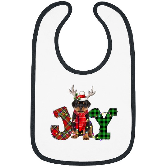 Rottweiler Pet Joy Christmas Lights Rottweiler Dog Santa Hat Pajama Bibs