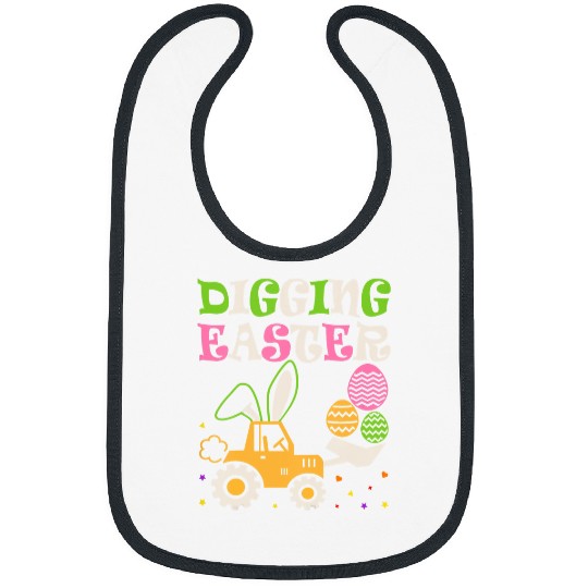 Tractor Fun driving Kids Digging Easter Egg Hunt Cute Bunny Tractor Loving Toddler Bibs
