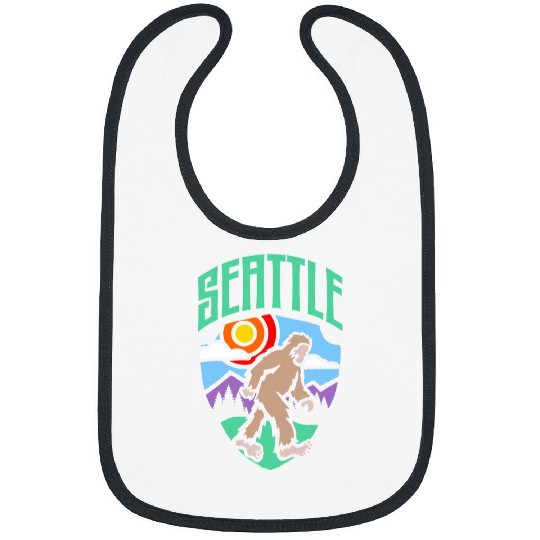 Bigfoot Pet Seattle Bigfoot Pacific Northwest Hiking Bigfoot 80s Nature Bibs