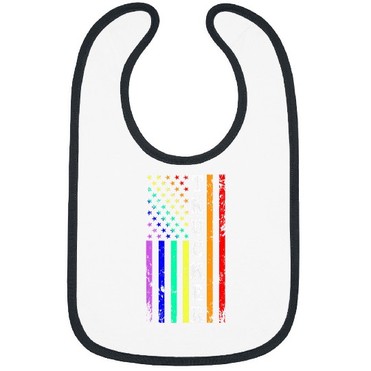 Truck Fun Gay Pride American Flag Pride Month 4th of July Bibs