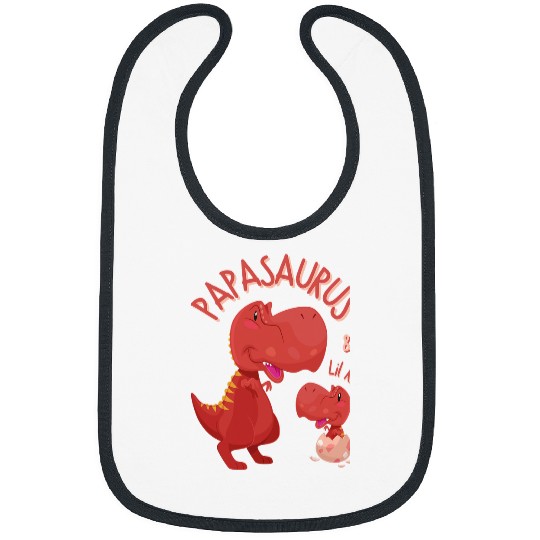 Dinosaur Pet Papasaurus Lil rexs Cute Father Son Matching Novelty Bibs