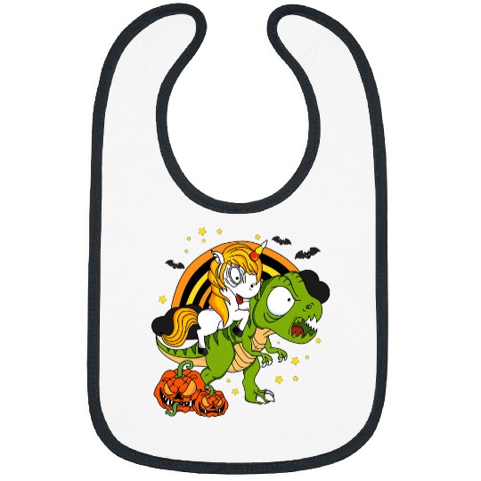 Unicorn Pet mb Unicorn Riding Angry Dinosaur Pumpkin Halloween Costume Bibs