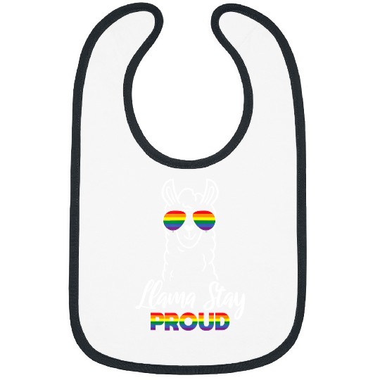 Llama Pet Rainbow Gay Llama Stay Proud Pride Month Flag Lgbt Parade Bibs