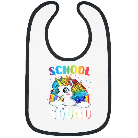 Unicorn Pet School Squad  Unicorn Rainbow Back To School Kids Bibs