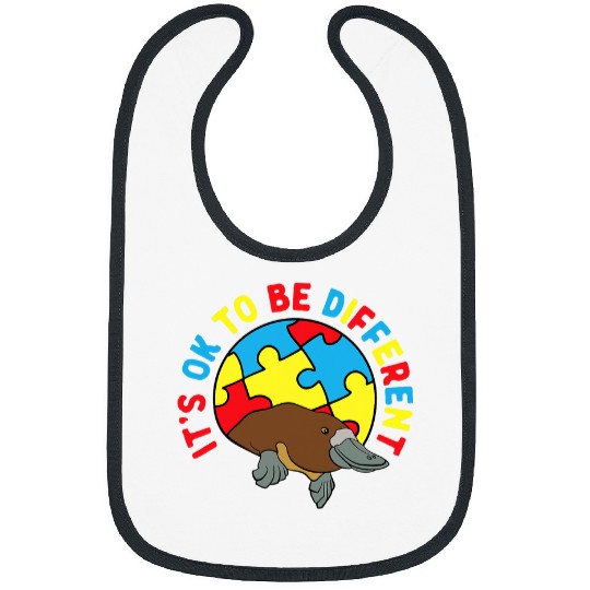 Autism Puzzle Platypus Gift Autistic Its OK To Be Different Bibs